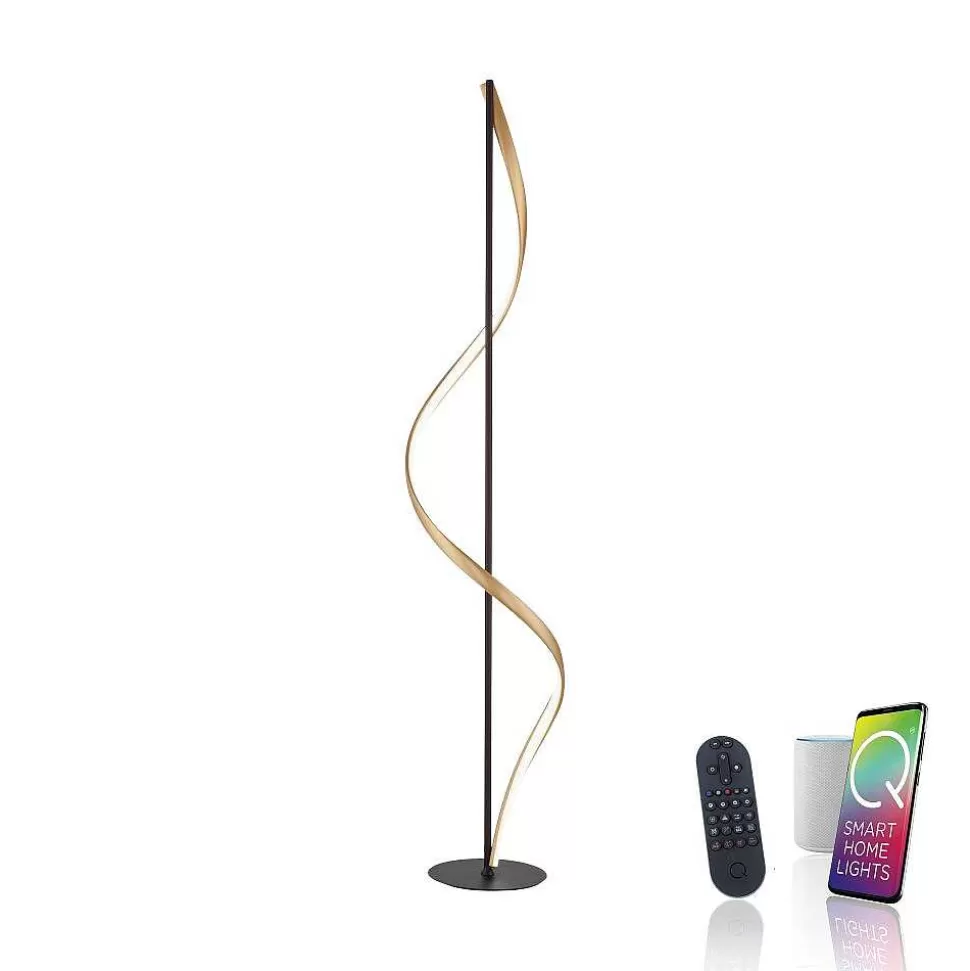 Paul Neuhaus Q-Serie Philips Hue>Lampadaire Paul Neuhaus Qswing Led Anthracite, Or, 1 Lumiere, Telecommandes