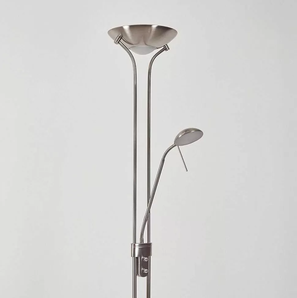 hofstein Lampadaires Et Lampadaires A Vasque>Lampadaire Rom Led Nickel Mat, 2 Lumieres