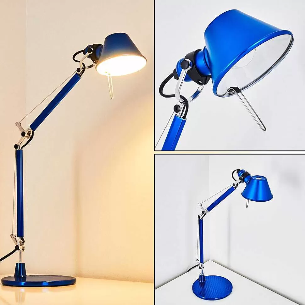 Luminaires Artemide Lampes Designers>Lampe A Poser Artemide Tolomeo Micro Bleu, 1 Lumiere