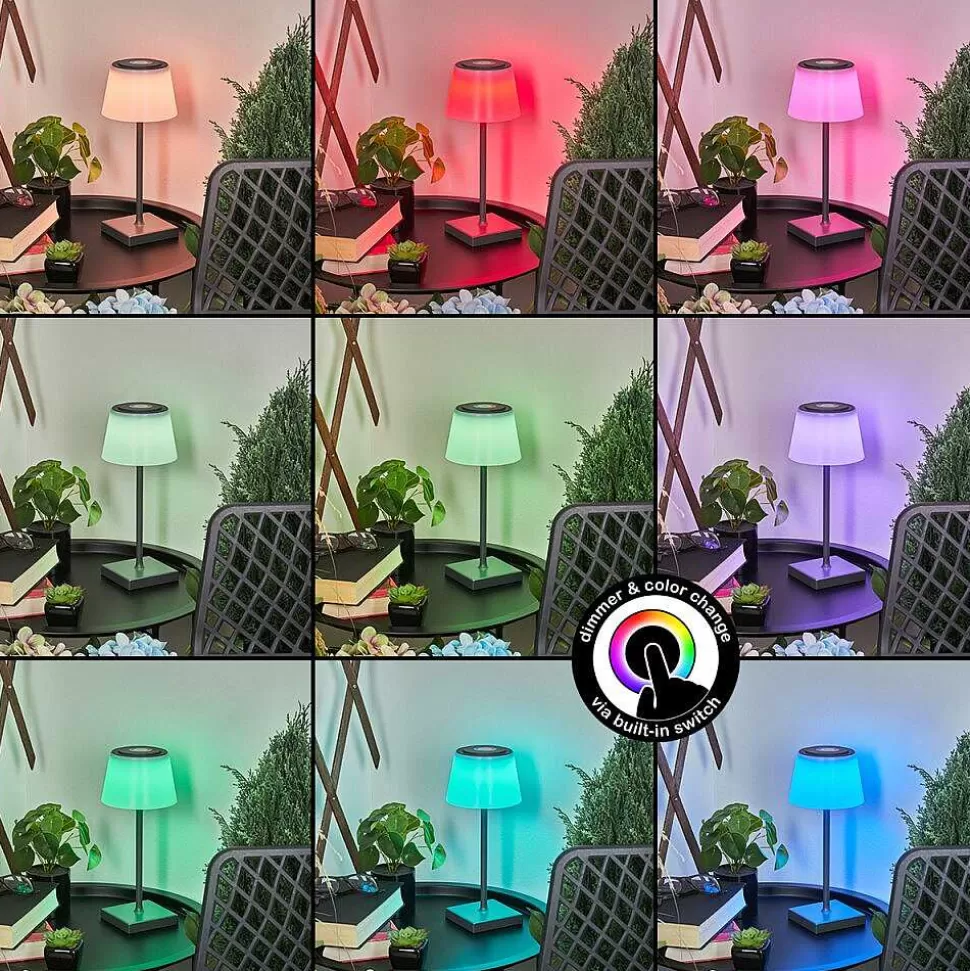 hofstein Lampes Rechargeables Et Lampes À Piles>Lampe A Poser Burzaco Led Anthracite, 1 Lumiere, Changeur De Couleurs