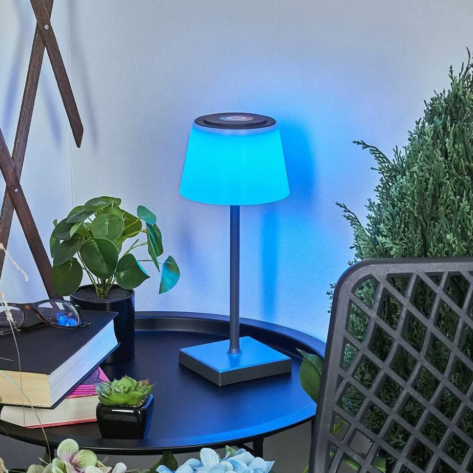 hofstein Lampes Rechargeables Et Lampes À Piles>Lampe A Poser Burzaco Led Anthracite, 1 Lumiere, Changeur De Couleurs
