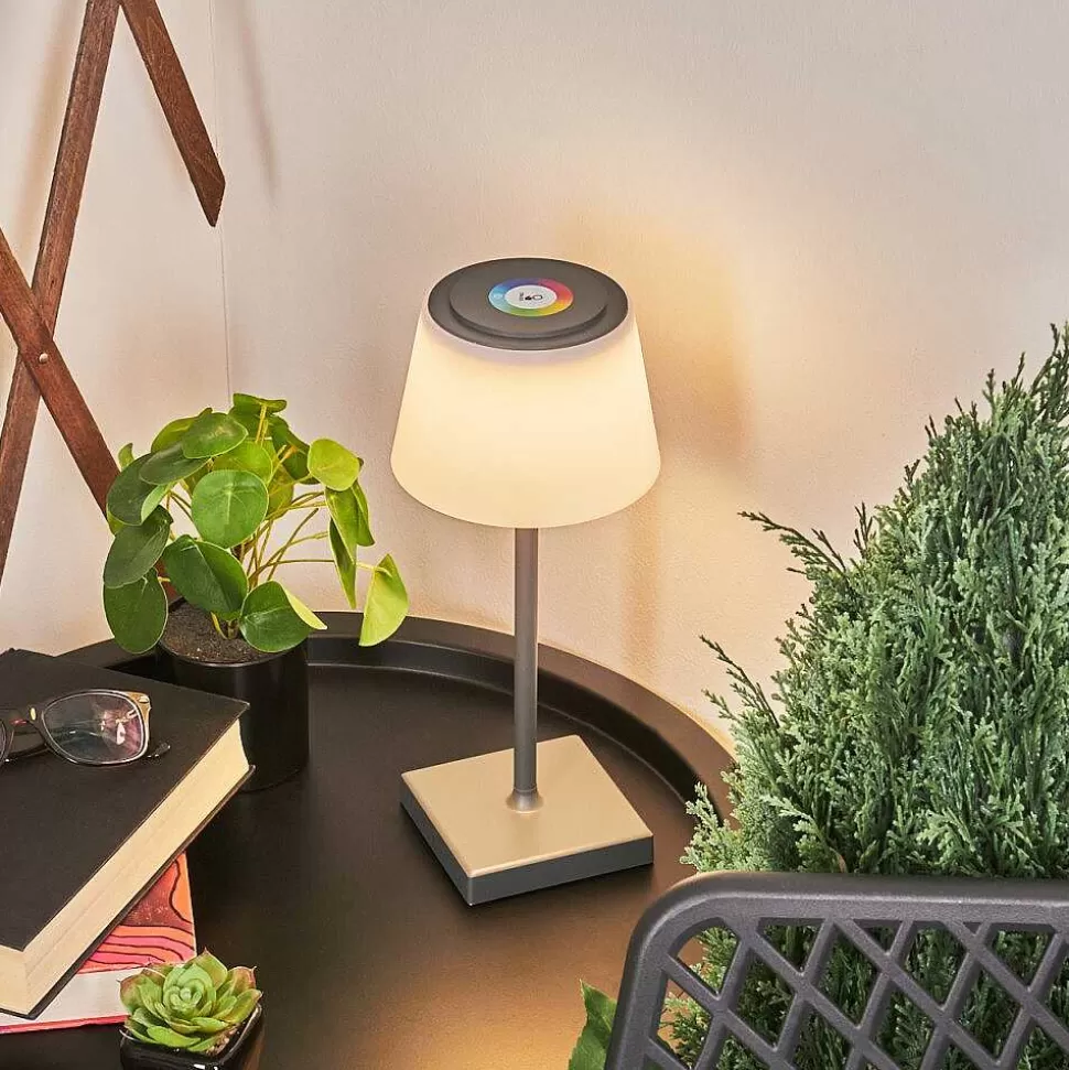 hofstein Lampes Rechargeables Et Lampes À Piles>Lampe A Poser Burzaco Led Anthracite, 1 Lumiere, Changeur De Couleurs
