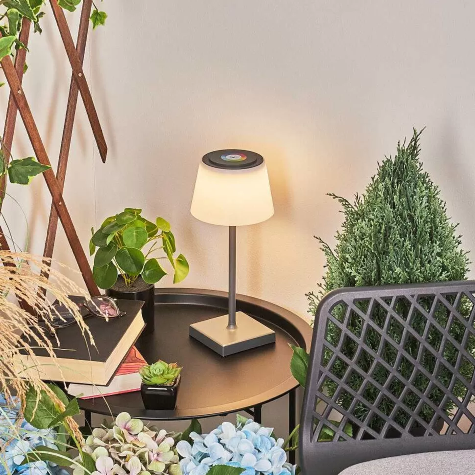 hofstein Lampes Rechargeables Et Lampes À Piles>Lampe A Poser Burzaco Led Anthracite, 1 Lumiere, Changeur De Couleurs