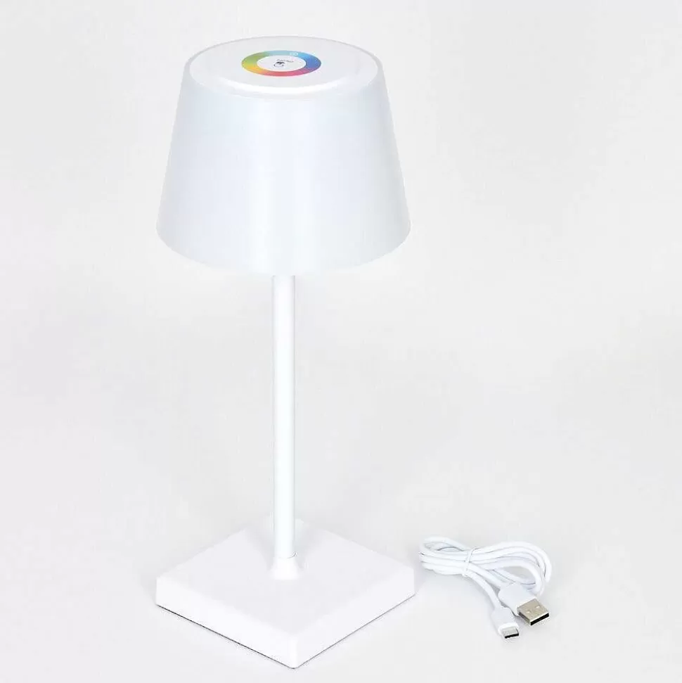 hofstein Lampes Rechargeables Et Lampes À Piles>Lampe A Poser Burzaco Led Blanc, 1 Lumiere, Changeur De Couleurs