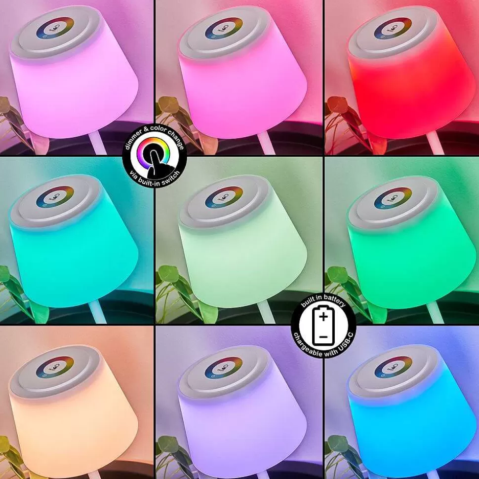 hofstein Lampes Rechargeables Et Lampes À Piles>Lampe A Poser Burzaco Led Blanc, 1 Lumiere, Changeur De Couleurs