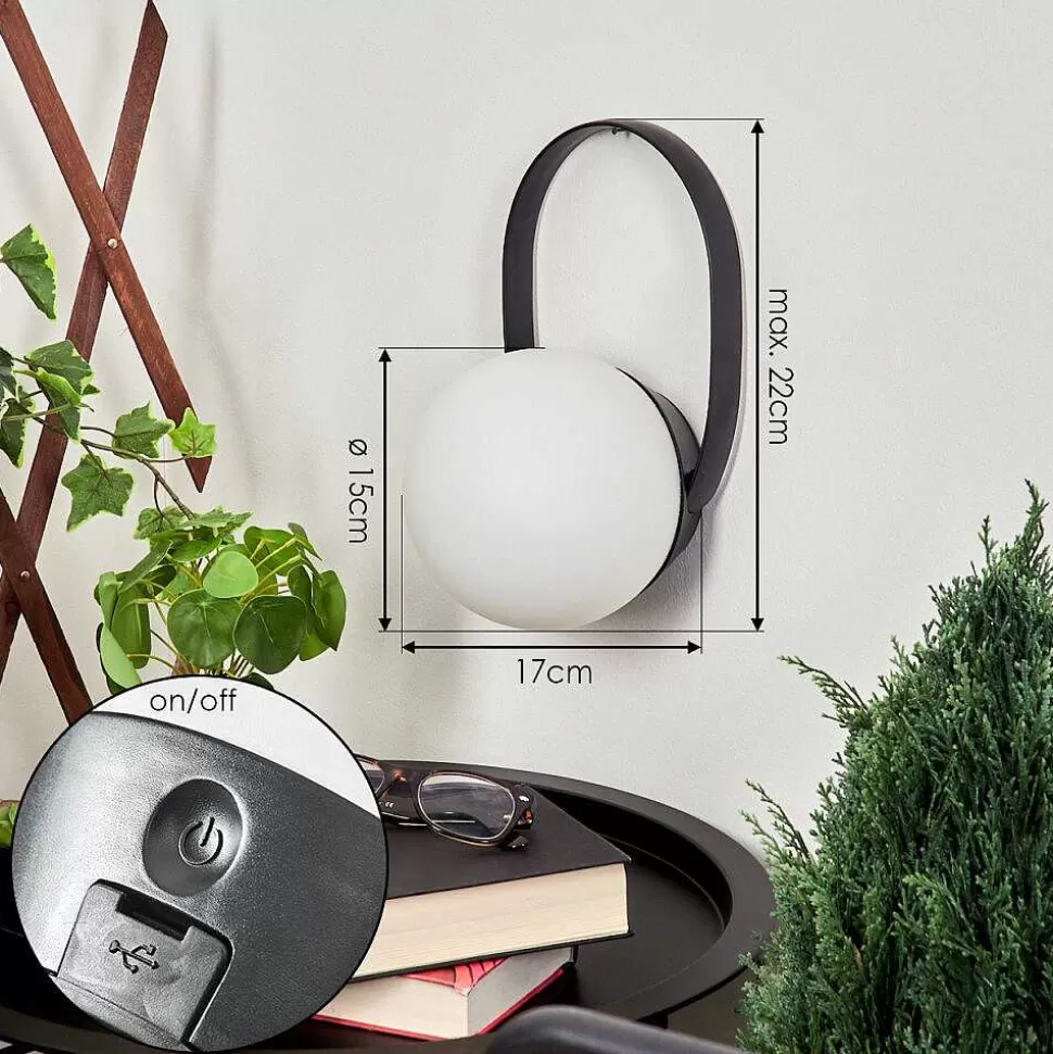 hofstein Lampes Rechargeables Et Lampes À Piles>Lampe A Poser Fair Led Noir, 1 Lumiere, Changeur De Couleurs