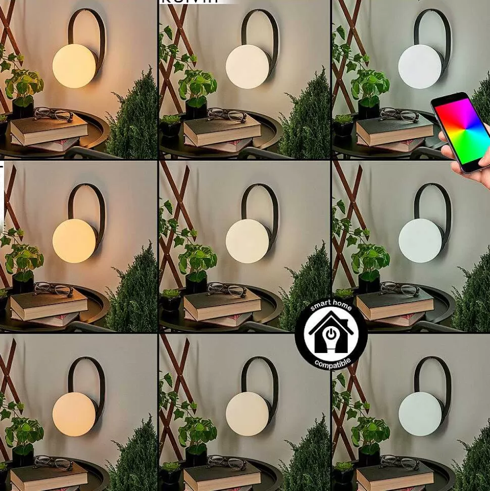 hofstein Lampes Rechargeables Et Lampes À Piles>Lampe A Poser Fair Led Noir, 1 Lumiere, Changeur De Couleurs