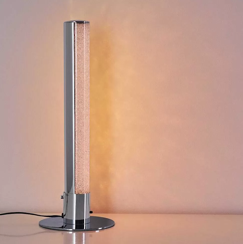hofstein Lampes À Poser>Lampe A Poser Flaut Led Chrome, 1 Lumiere, Telecommandes, Changeur De Couleurs