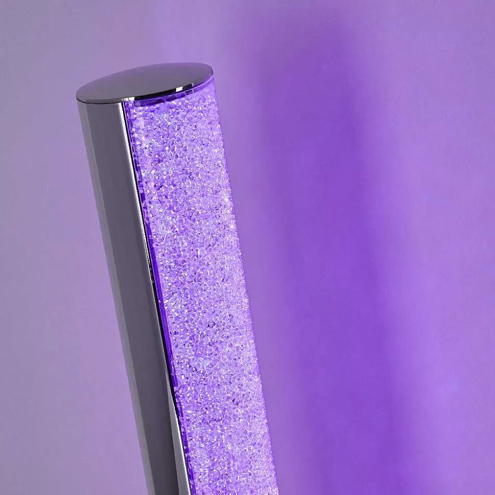 hofstein Lampes À Poser>Lampe A Poser Flaut Led Chrome, 1 Lumiere, Telecommandes, Changeur De Couleurs