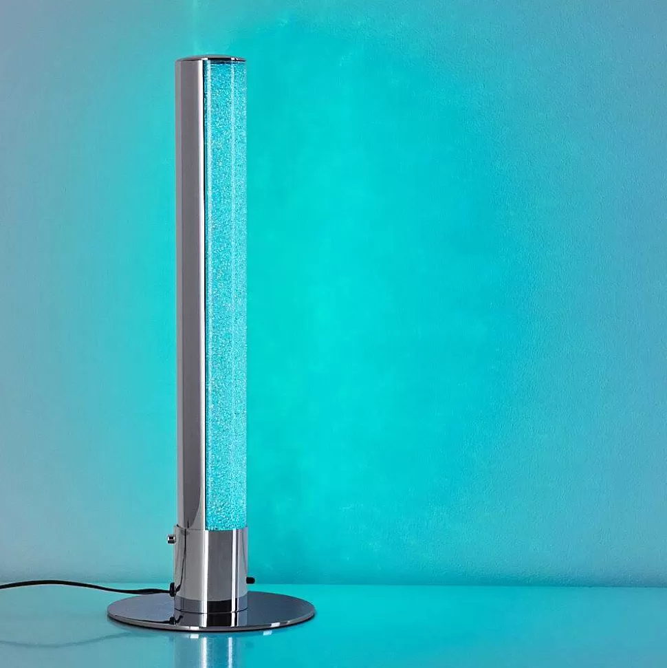 hofstein Lampes À Poser>Lampe A Poser Flaut Led Chrome, 1 Lumiere, Telecommandes, Changeur De Couleurs
