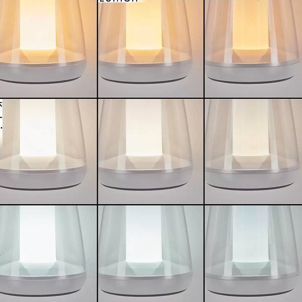 hofstein Lampes Rechargeables Et Lampes À Piles>Lampe A Poser Yari Led Gris, Transparent, Blanc, 1 Lumiere, Telecommandes, Changeur De Couleurs