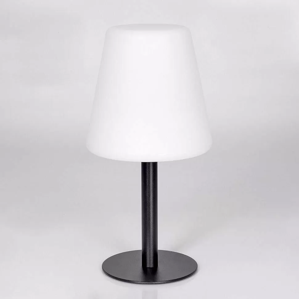 hofstein Lampes Rechargeables Et Lampes À Piles>Lampe A Poser Zoume Solar Led Noir, 8 Lumieres, Changeur De Couleurs