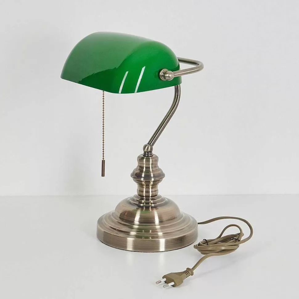 hofstein Lampes À Poser>Lampe De Banquier Havsta Vieux Laiton, 1 Lumiere