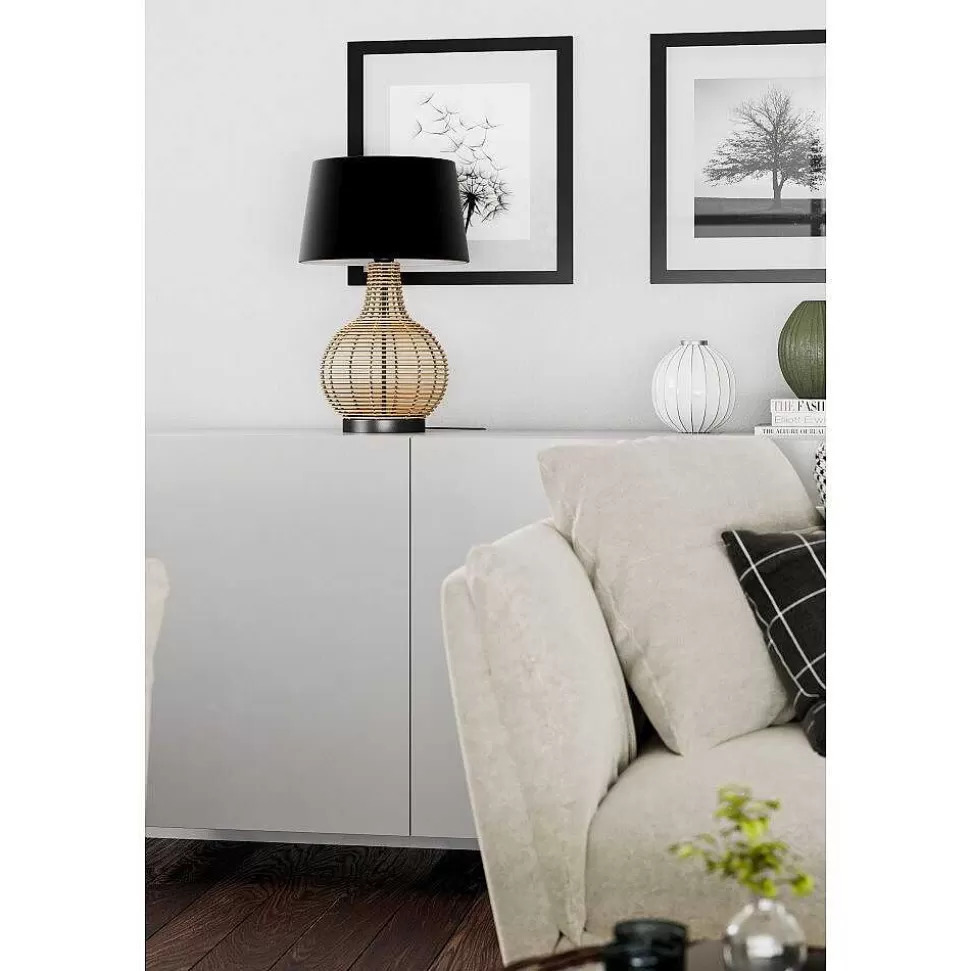 By Rydéns Lampes Designers>Lampe De Table By Rydens Granada Bois Clair, Noir, 1 Lumiere