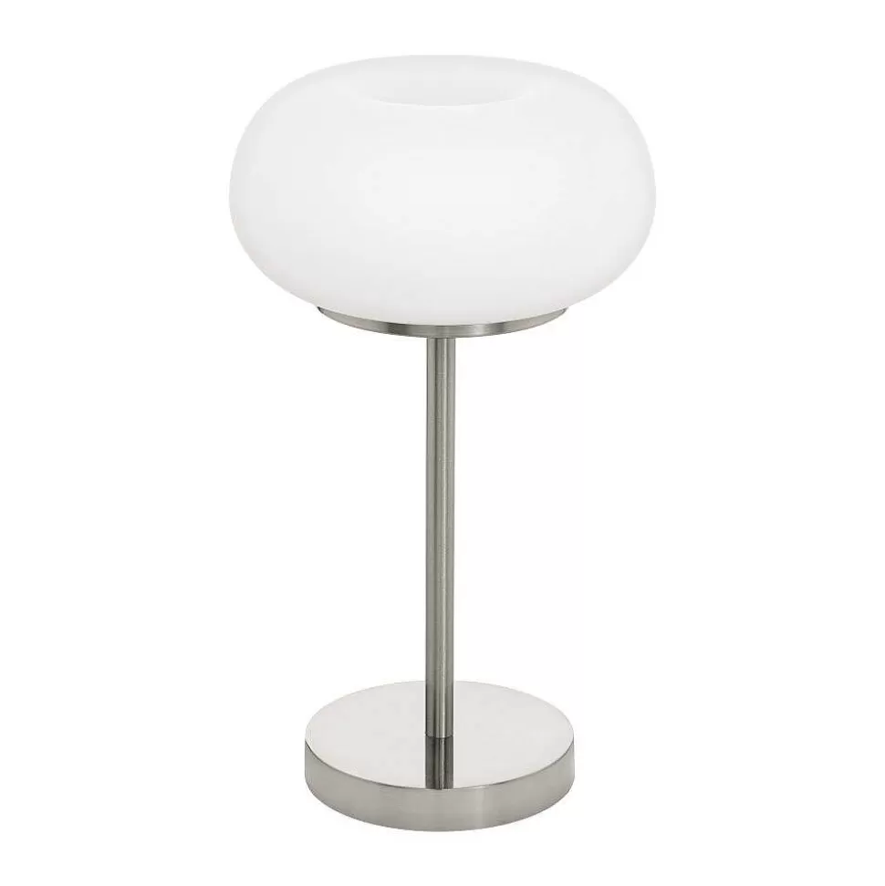 Luminaires Eglo Eglo Connect>Lampe De Table Eglo Optica Led Nickel Mat, 1 Lumiere, Changeur De Couleurs