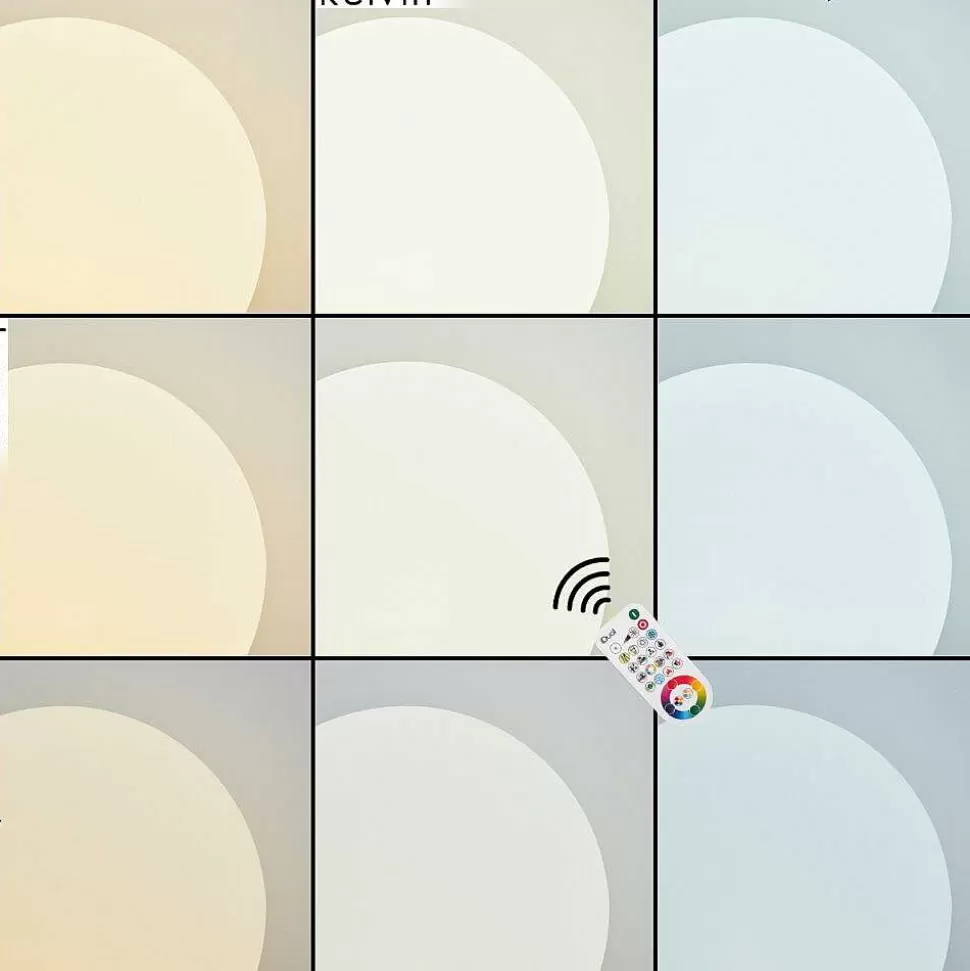 Idual Luminaires Extérieurs Connectes>Lampe De Table Dahlia Led Nickel Mat, 1 Lumiere, Telecommandes, Changeur De Couleurs