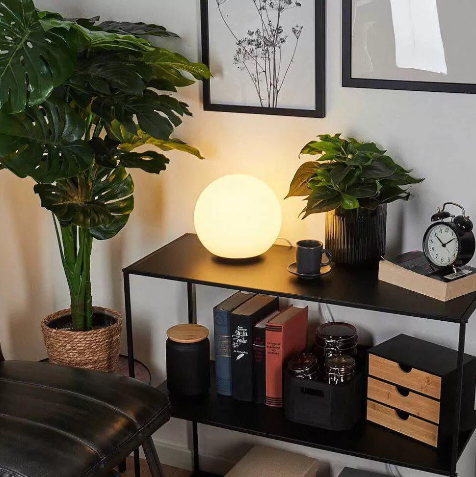 Idual Luminaires Extérieurs Connectes>Lampe De Table Dahlia Led Nickel Mat, 1 Lumiere, Telecommandes, Changeur De Couleurs