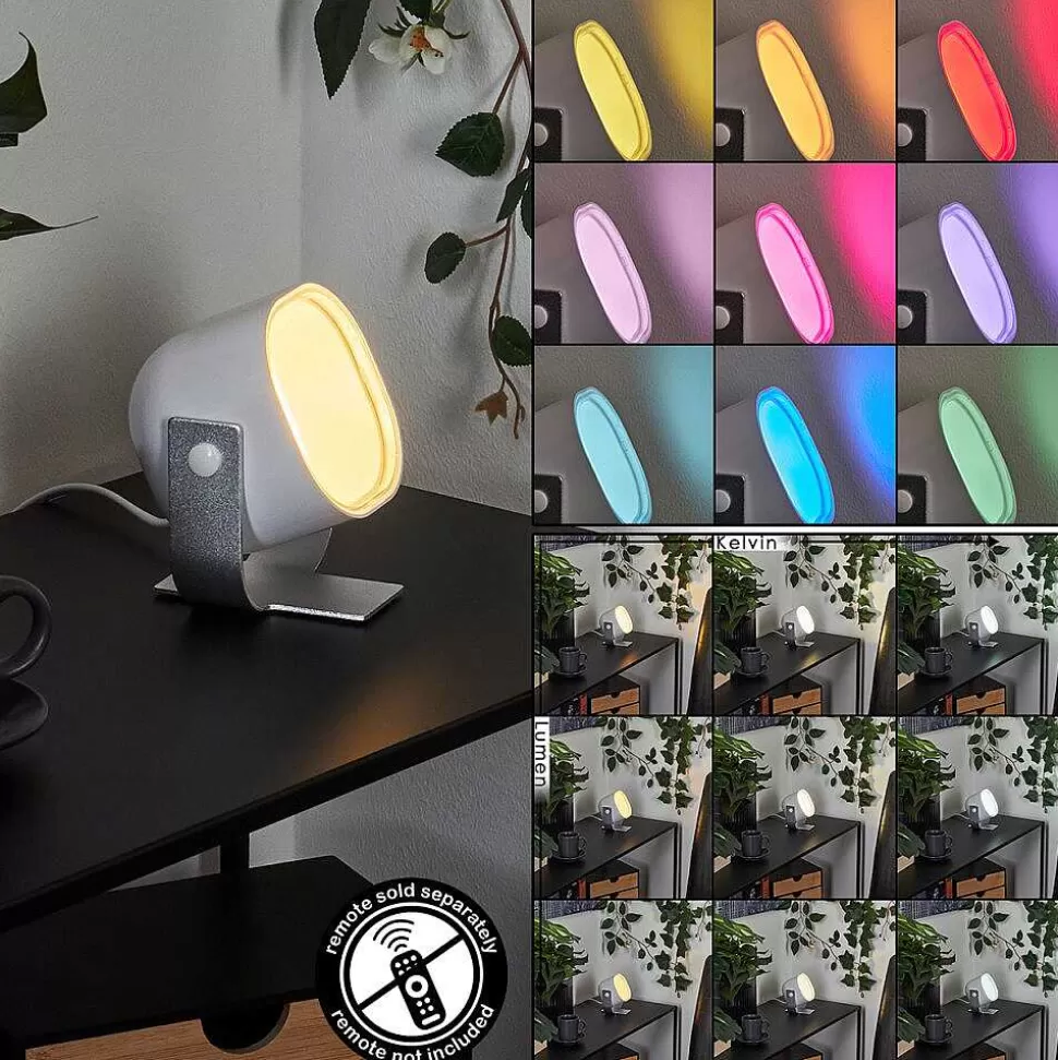 hofstein Luminaires Interieurs Connectes>Lampe De Table Ledo Argente, 1 Lumiere, Changeur De Couleurs