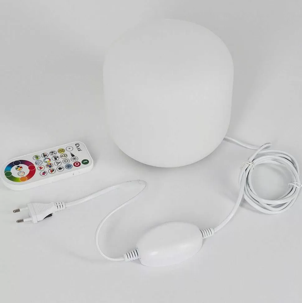 hofstein Lampes À Poser>Lampe De Table Loural Led Nickel Mat, 1 Lumiere, Telecommandes, Changeur De Couleurs