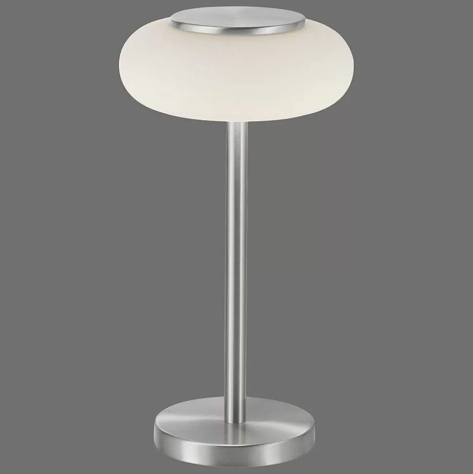 Paul Neuhaus Q-Serie Luminaires Interieurs Connectes>Lampe De Table Paul Neuhaus Q-Etienne Led Acier Brosse, 1 Lumiere, Telecommandes