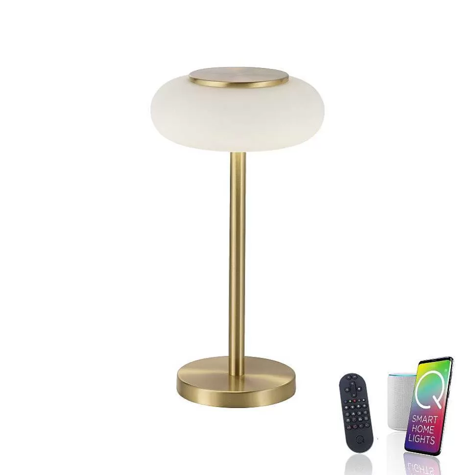 Paul Neuhaus Q-Serie Philips Hue>Lampe De Table Paul Neuhaus Q-Etienne Led Laiton, 1 Lumiere, Telecommandes