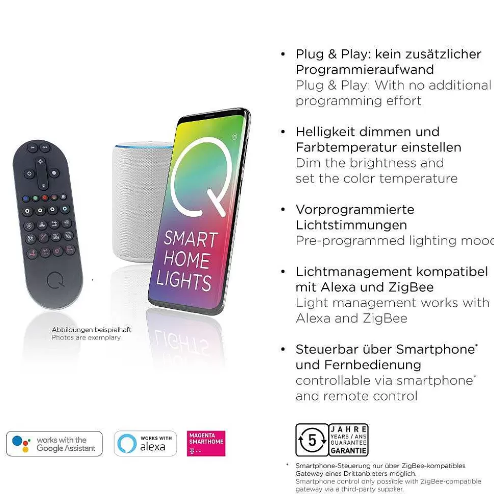 Paul Neuhaus Q-Serie Philips Hue>Lampe De Table Paul Neuhaus Q-Etienne Led Laiton, 1 Lumiere, Telecommandes