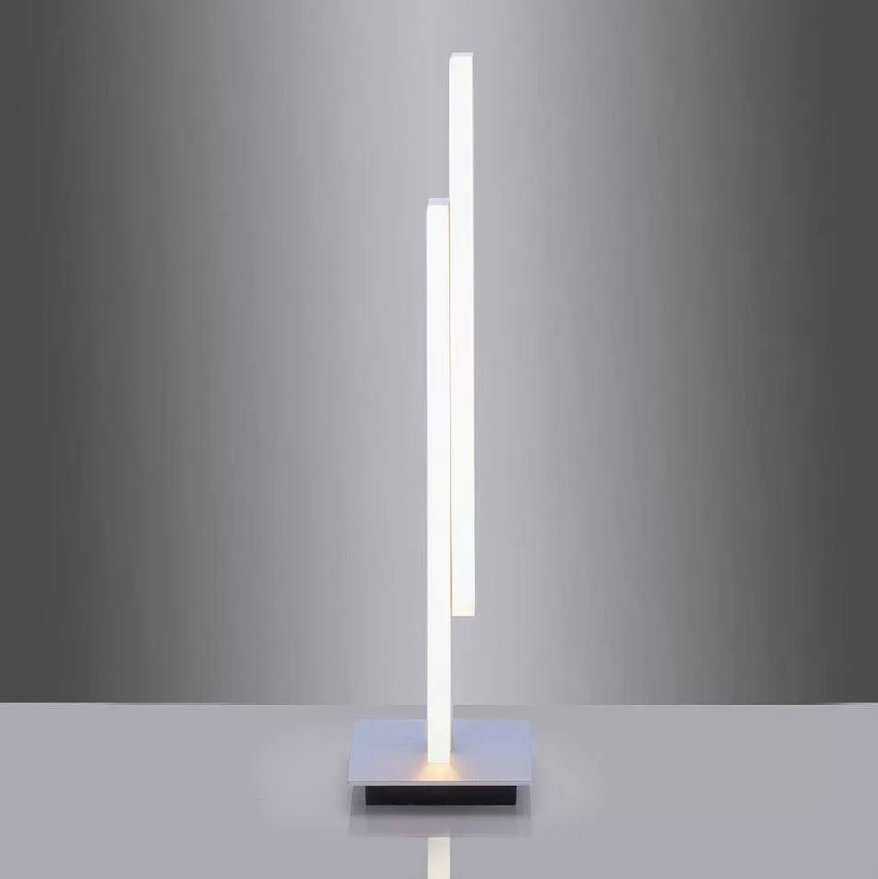 Paul Neuhaus Q-Serie Luminaires Interieurs Connectes>Lampe De Table Paul Neuhaus Q-Tower Led Aluminium, 2 Lumieres, Telecommandes