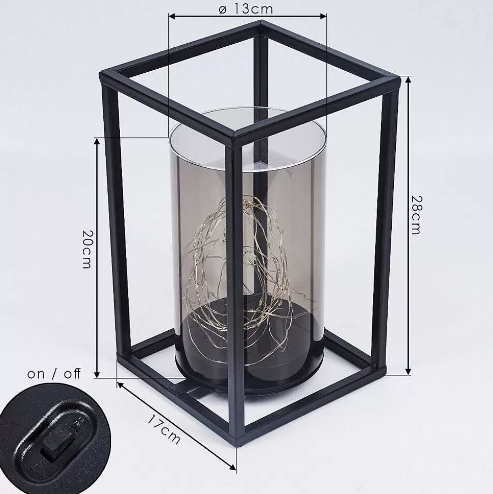 hofstein Lampes Rechargeables Et Lampes À Piles>Lampe Solaire Aracaju Led Noir, 40 Lumieres