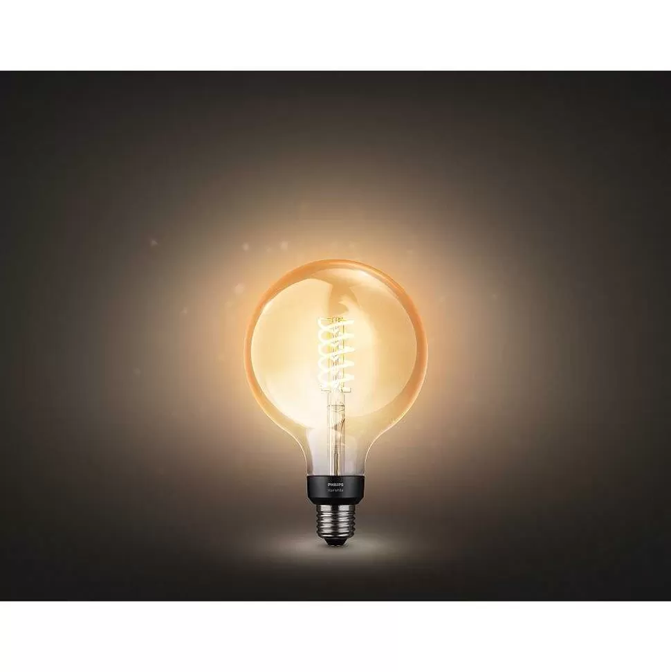 Luminaires Philips Ampoules Led>Led White Filament Globe E27 7 Watt 2100 Kelvin 600 Lumen Philips Hue