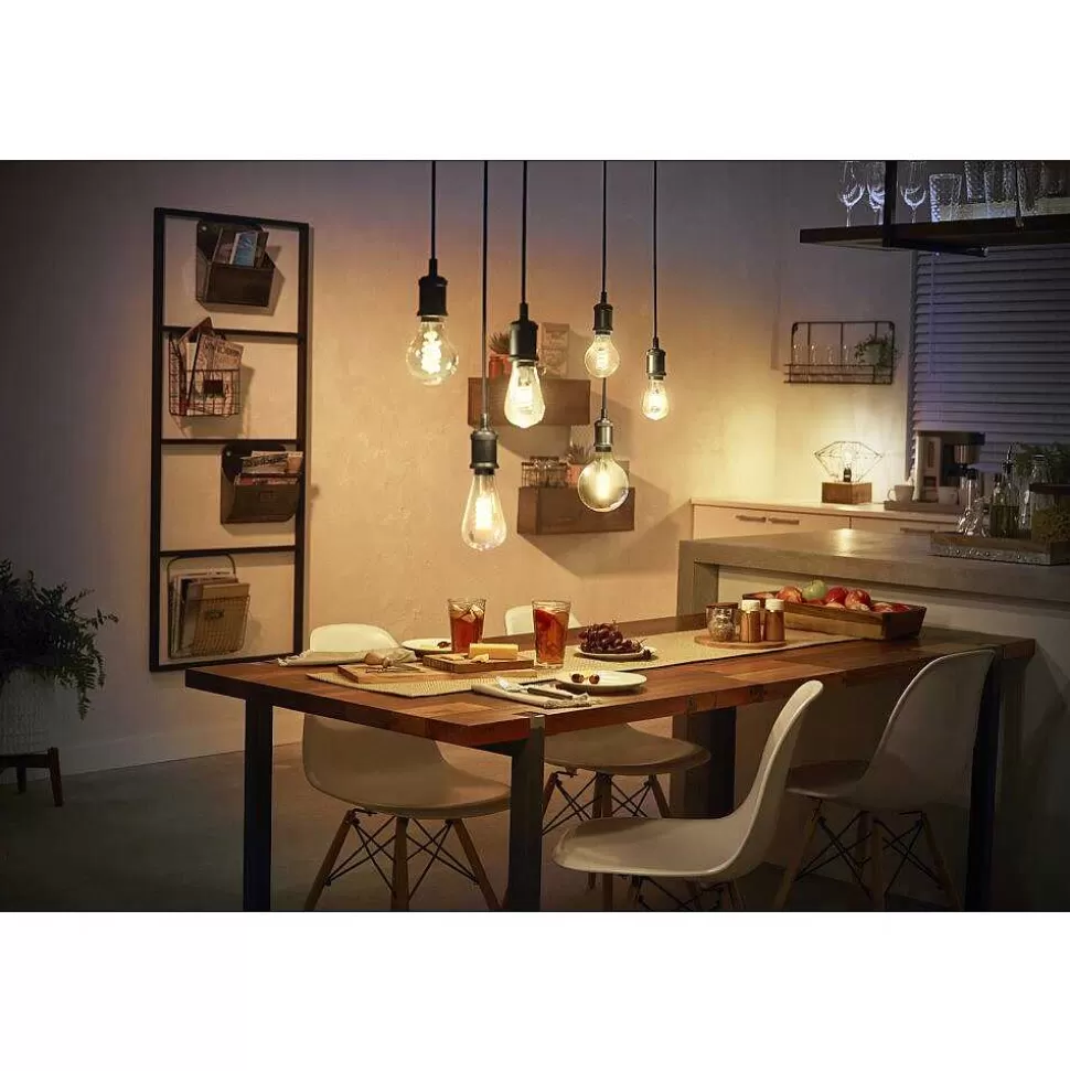 Luminaires Philips Ampoules Led>Led White Filament Globe E27 7 Watt 2100 Kelvin 600 Lumen Philips Hue
