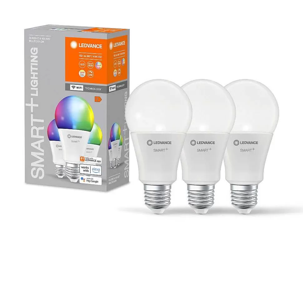 Luminaires Ledvance Ampoules Led>Ledvance Smart+ Wifi Lot De 3 Led E27 14 Watt 2700-6500 Kelvin 1521 Lumen