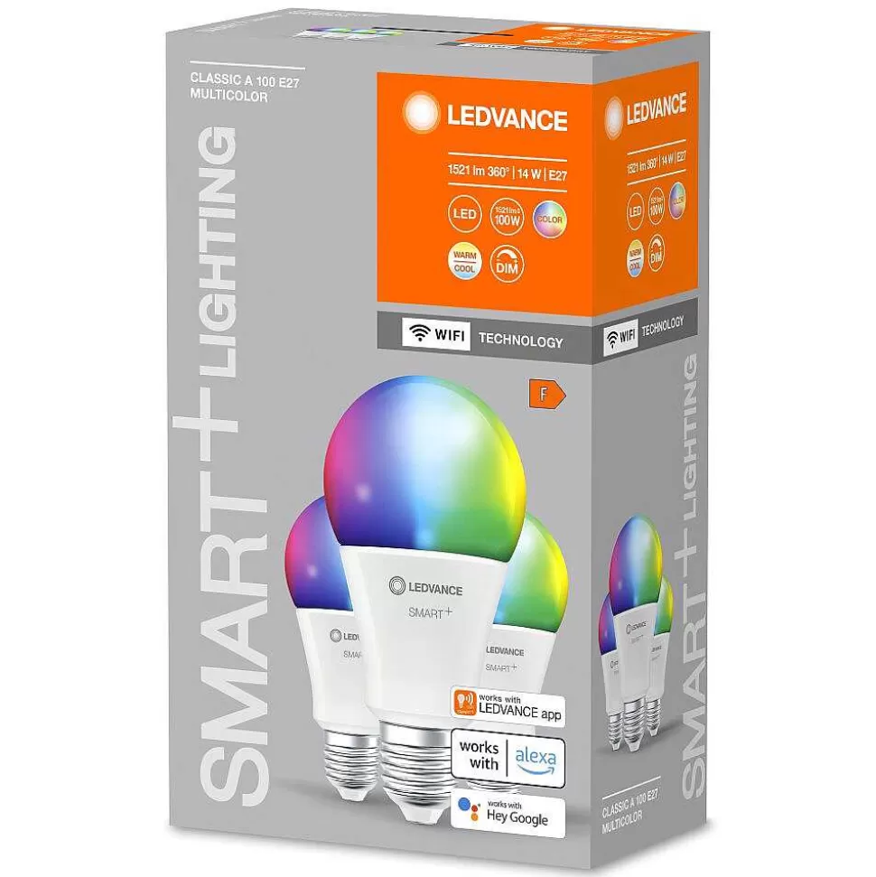 Luminaires Ledvance Ampoules Led>Ledvance Smart+ Wifi Lot De 3 Led E27 14 Watt 2700-6500 Kelvin 1521 Lumen