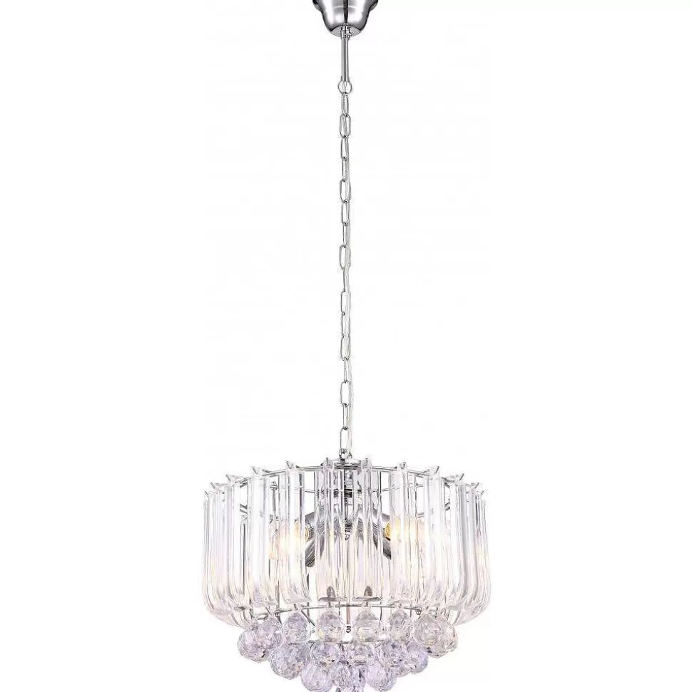 Luminaires Globo Lighting Lustres>Lustre Globo Chrome, Clair, 4 Lumieres