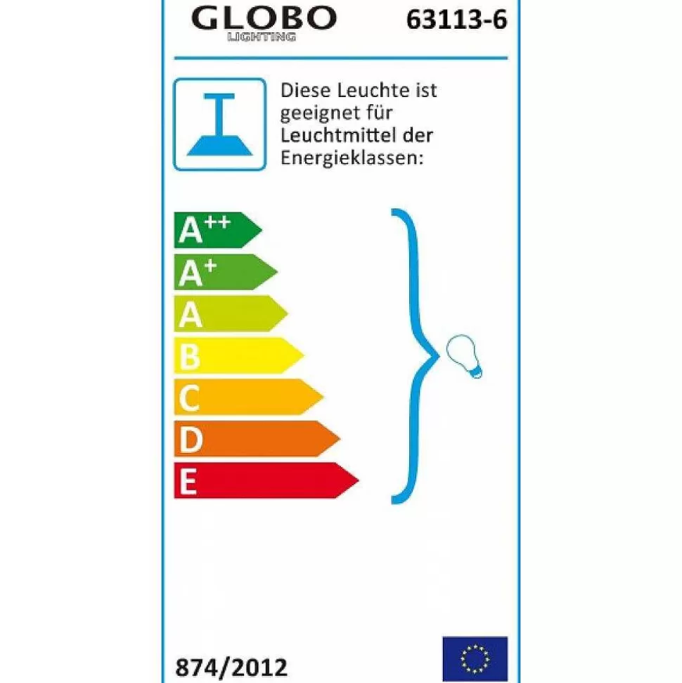 Luminaires Globo Lighting Lustres>Lustre Globo Cuimbra I Chrome, Blanc, 6 Lumieres