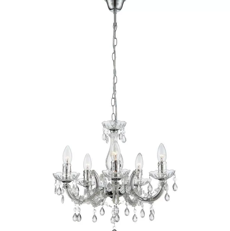 Luminaires Globo Lighting Lustres>Lustre Globo Cuimbra Ii Transparent, 5 Lumieres