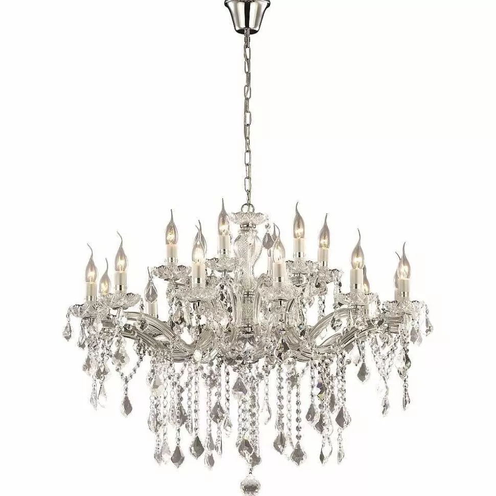 Luminaires Ideallux Lustres>Lustre Ideal Lux Florian Chrome, 18 Lumieres