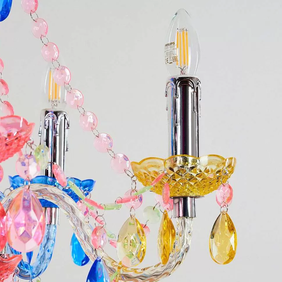 hofstein Lustres>Lustre Malmback Multicolore, Chrome, 5 Lumieres
