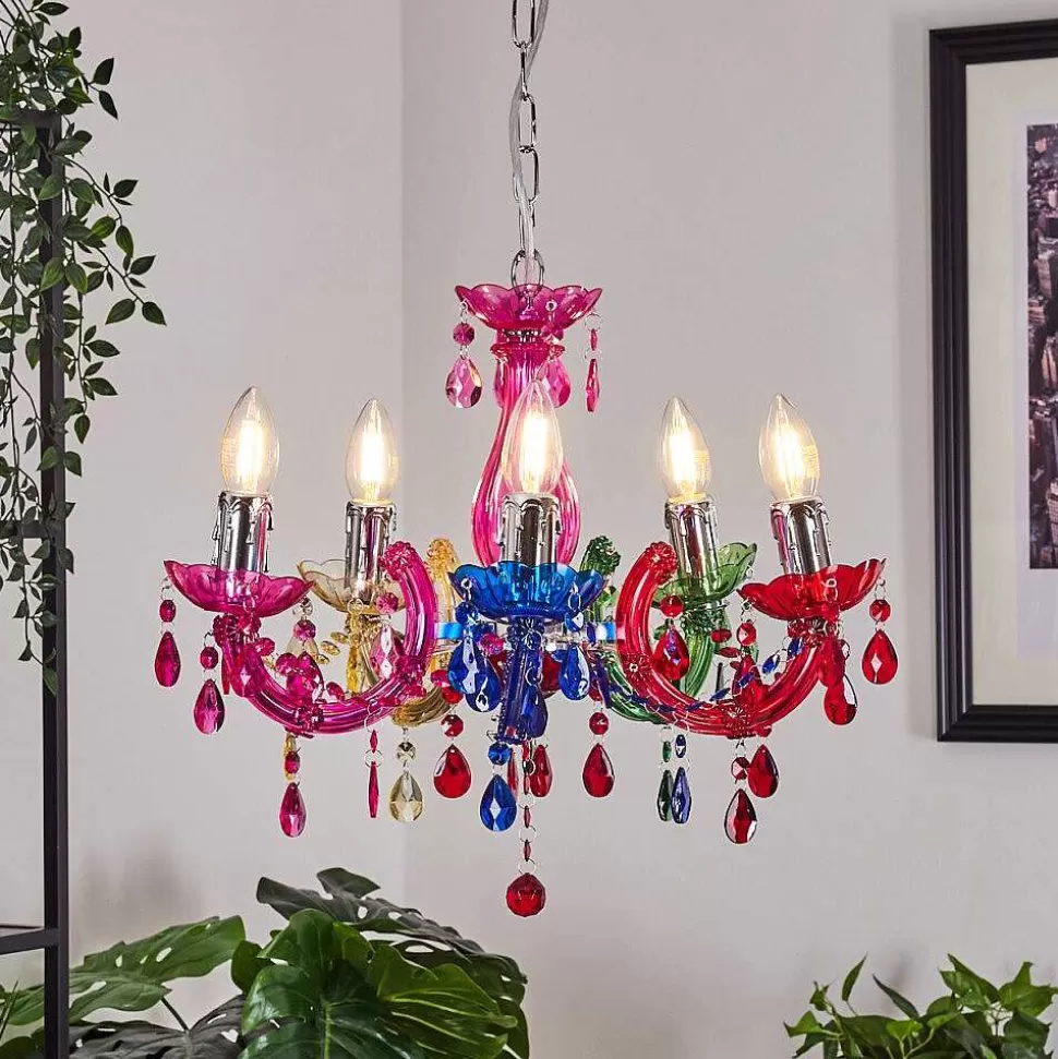 hofstein Lustres>Lustre Malmback Multicolore, Chrome, 5 Lumieres