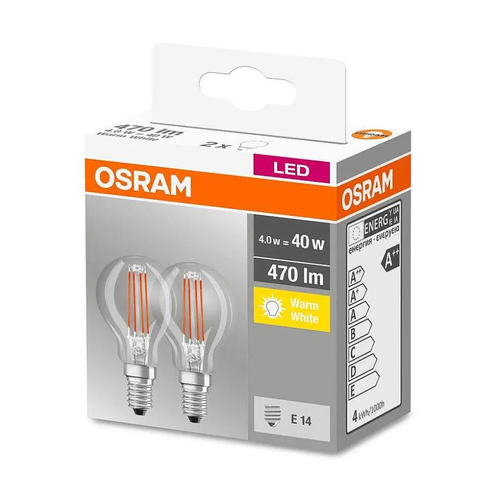 Luminaires Osram Ampoules Led>Osram E14 4 Watt 2700 Kelvin 470 Lumen Set De 2 Pieces