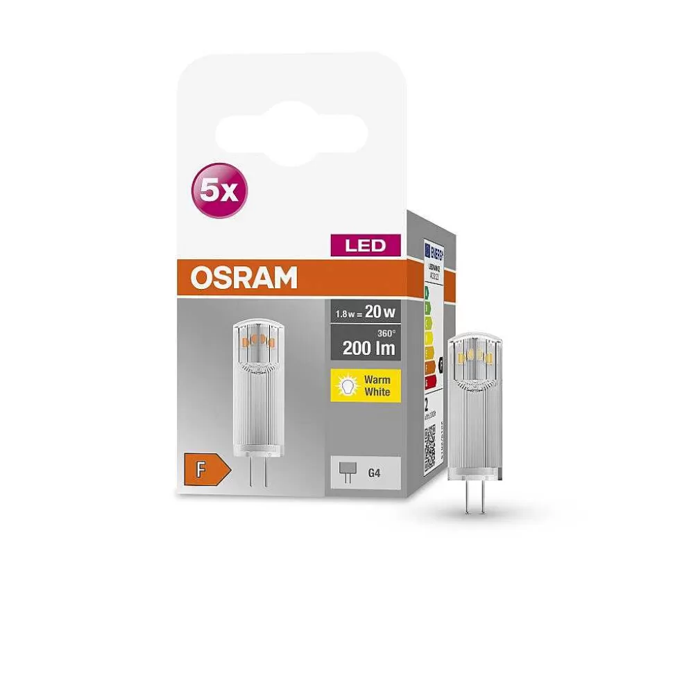 Luminaires Osram Autres Culots>Osram Led Base Pin Lot De 5 Led G4 1,8 Watt 2700 Kelvin 200 Lumen