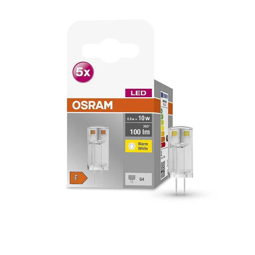 Luminaires Osram Autres Culots>Osram Led Base Pin Lot De 5 Led G4 0,9 Watt 2700 Kelvin 100 Lumen