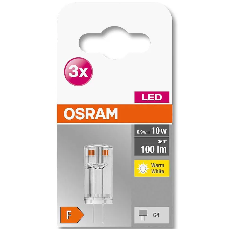Luminaires Osram Autres Culots>Osram Led Base Pin Set De 3 Ampoules G4 0,9 Watt 2700 Kelvin 100 Lumen
