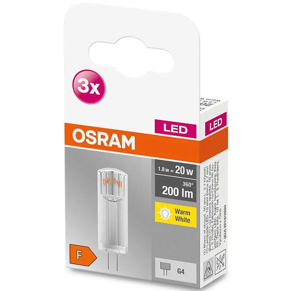 Luminaires Osram Autres Culots>Osram Led Base Pin Set De 3 Ampoules G4 1,8 Watt 2700 Kelvin 200 Lumen