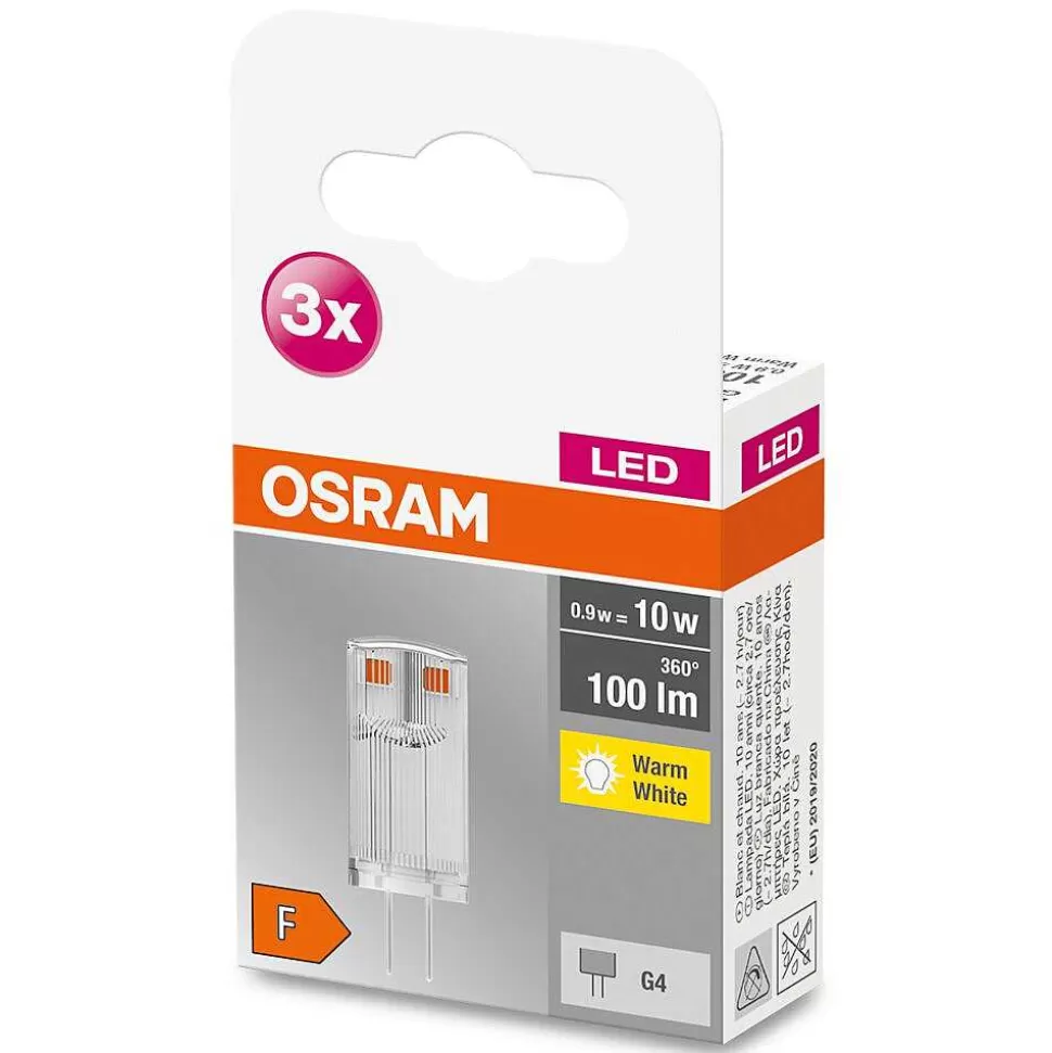 Luminaires Osram Autres Culots>Osram Led Base Pin Set De 3 Ampoules G4 0,9 Watt 2700 Kelvin 100 Lumen