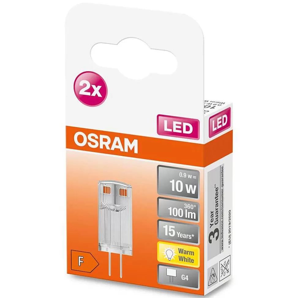 Luminaires Osram Autres Culots>Osram Led Pin Lot De 2 G4 0,9 Watt 2700 Kelvin 100 Lumen