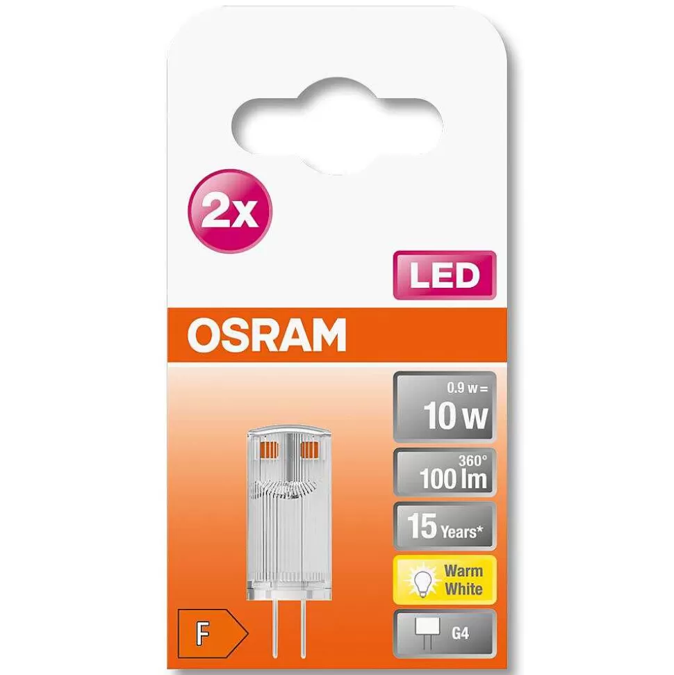 Luminaires Osram Autres Culots>Osram Led Pin Lot De 2 G4 0,9 Watt 2700 Kelvin 100 Lumen