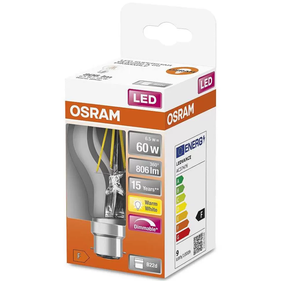 Luminaires Osram Autres Culots>Osram Led Retrofit B22D 6,5 Watt 2700 Kelvin 806 Lumen