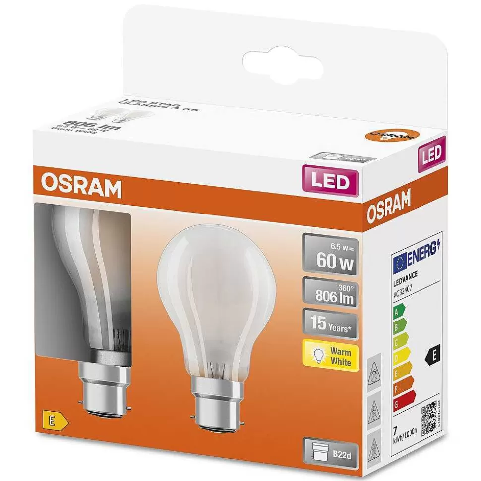 Luminaires Osram Autres Culots>Osram Led Retrofit Lot De 2 E27 4 Watt 2700 Kelvin 420 Lumen