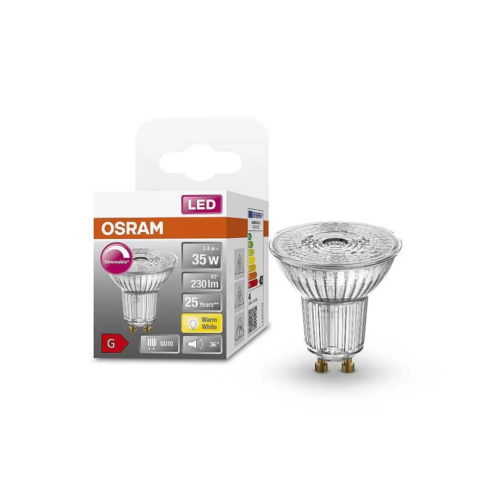Luminaires Osram Ampoules Gu10>Osram Led Superstar Led Gu10 3,4 Watt 2700 Kelvin 230 Lumen