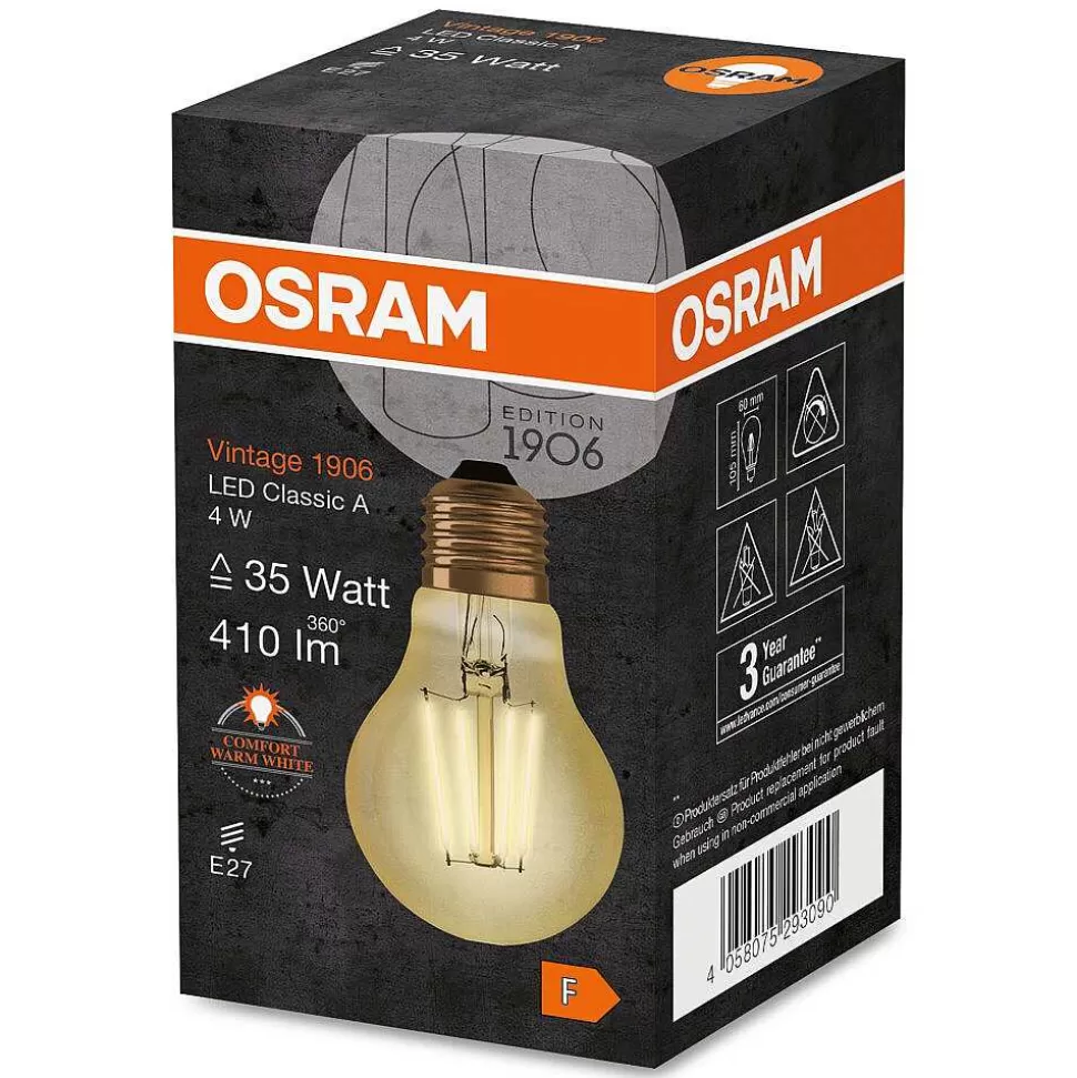 Luminaires Osram Ampoules Filament>Osram Vintage 1906® Led E27 4 Watt 2400 Kelvin 410 Lumen
